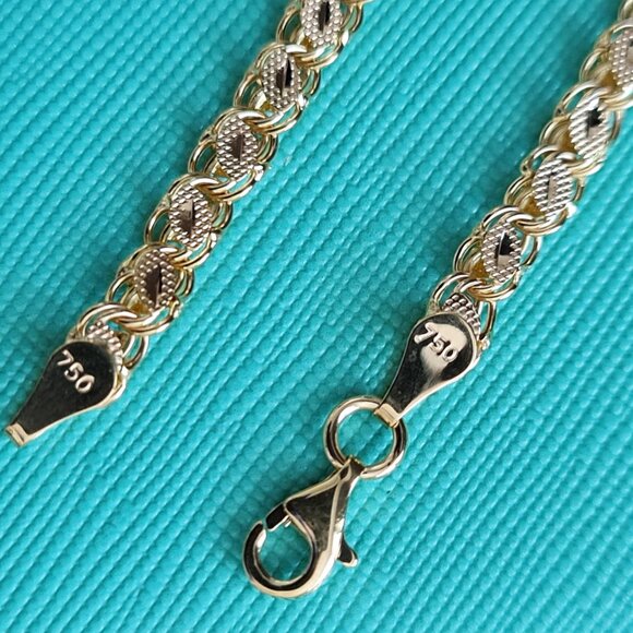 18k gold bracelet damascus style  real gold - Picture 6 of 16